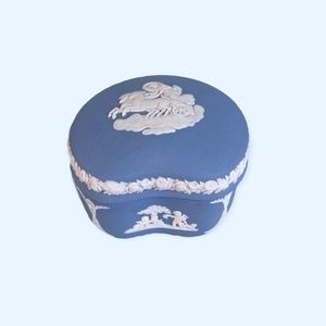 💲SALE💲 Vintage Wedgwood Jasperware Kidney Trinket Box w/Lid
